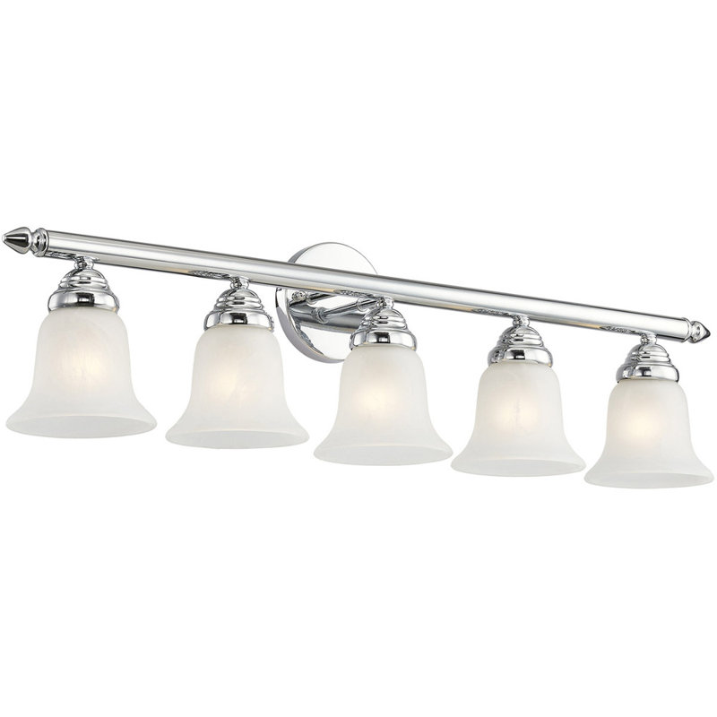 Éclairage pour meuble-lavabo à 5 lumières Ferri, Chrome poli