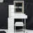 Small Space Vanity Set with LED Mirror and Fast Charging Station