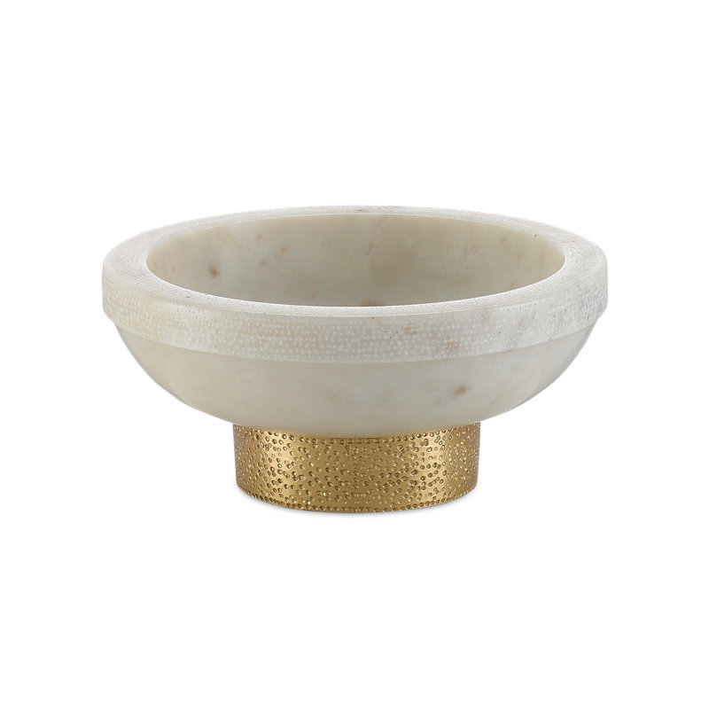 Valor Decorative Bowl, White, 3.75" H x 8" W x 8" D