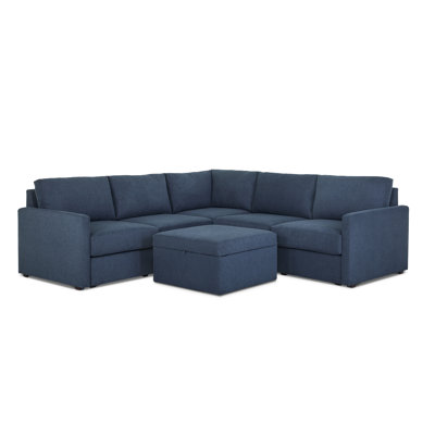 Flex 5 - Piece Upholstered Modular Sectional and Storage Ottoman by Flexsteel