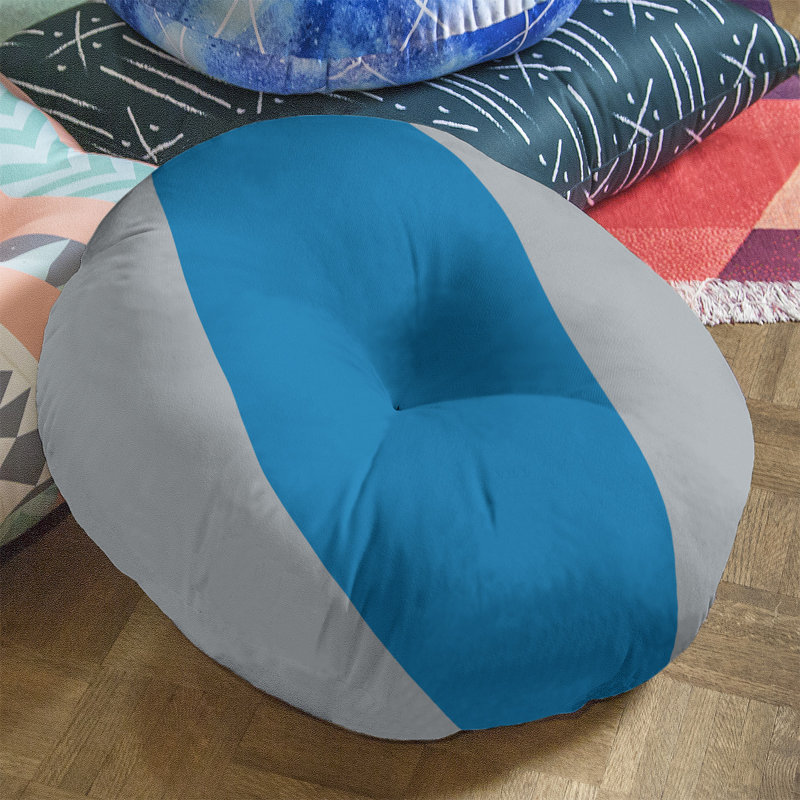 Coussin de sol touffeté arizona, H 30 po x l 30 po, Silver/Blue