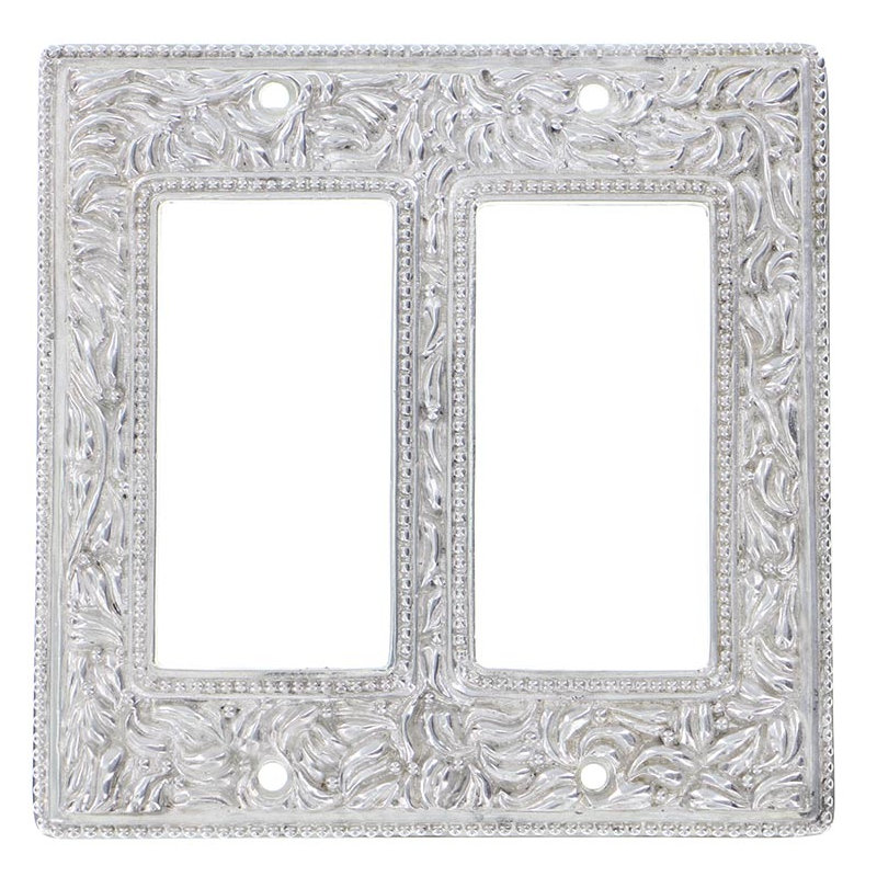 San Michele 2-Gang Rocker Wall Plate, Polished Silver