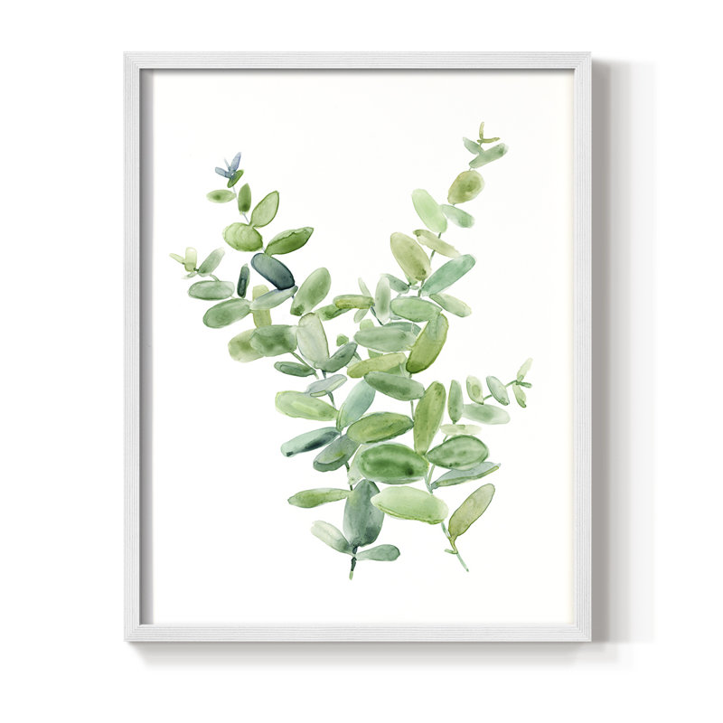 Eucalyptus III, reproduction encadrée - bois massif, Blanc, H 14 po x l 11 po