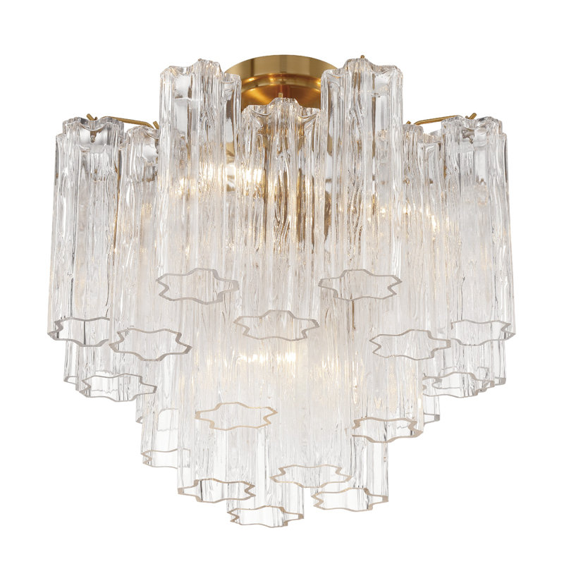 Semi Flush Mount, Aged Brass