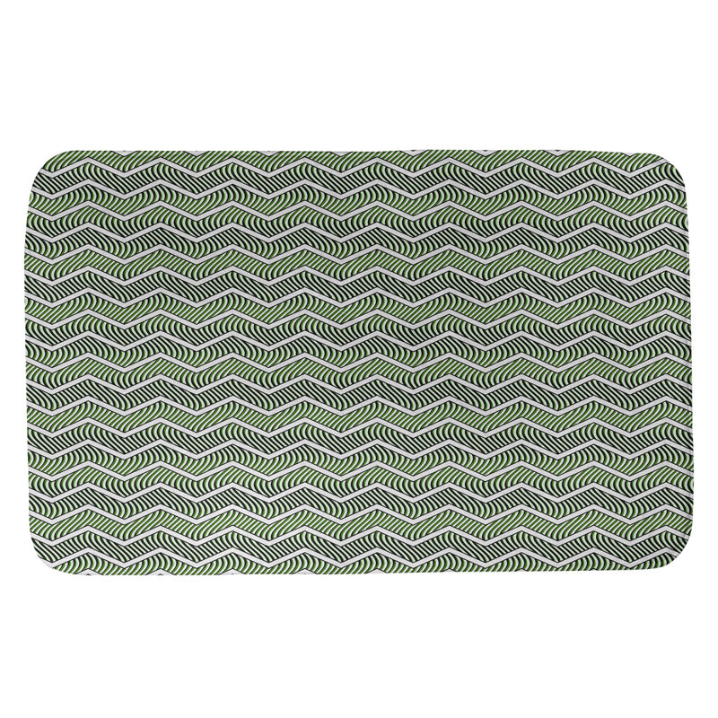 Stephenie Memory Foam Non-Slip Bath Rug, 21" W x 34" L, Green