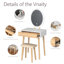 60cm Desktop Dressing Table With Led Lighted Mirror, Makeup Vanity Desk With Stool and Drawer-764345801