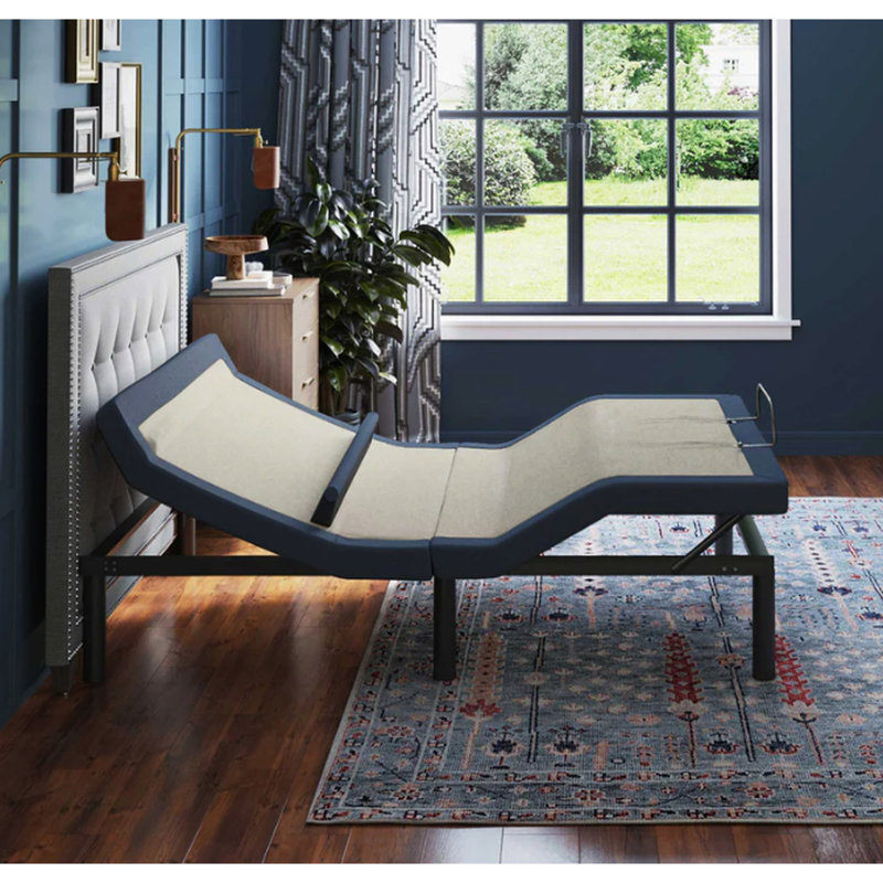 Os65 Adjustable Bed Base: Lumbar Position Adjustment, Programmable, Easy Setup Twin Xl Base With Head/foot Tilt, 3-level Intensity,