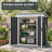5 x 3 ft Metal Garden Shed with Sliding Door and Pent Roof, Galvanized Steel Outdoor Storage Shed for Backyard Patio, Grey