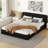 Queen Size Upholstered Platform Bed, Black