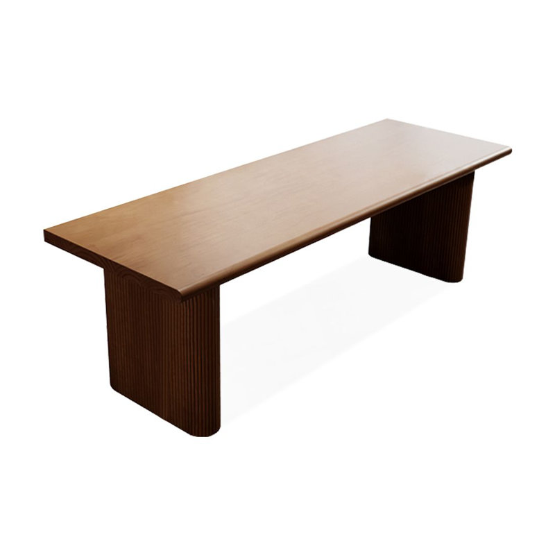 Bureau d'écriture rectangulaire en bois massif noyer, H 29,53 po x l 86,61 po x P 27,56 po