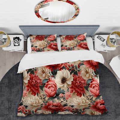 Boho Victorian Romance Victorian Pattern XIV Floral Duvet Cover