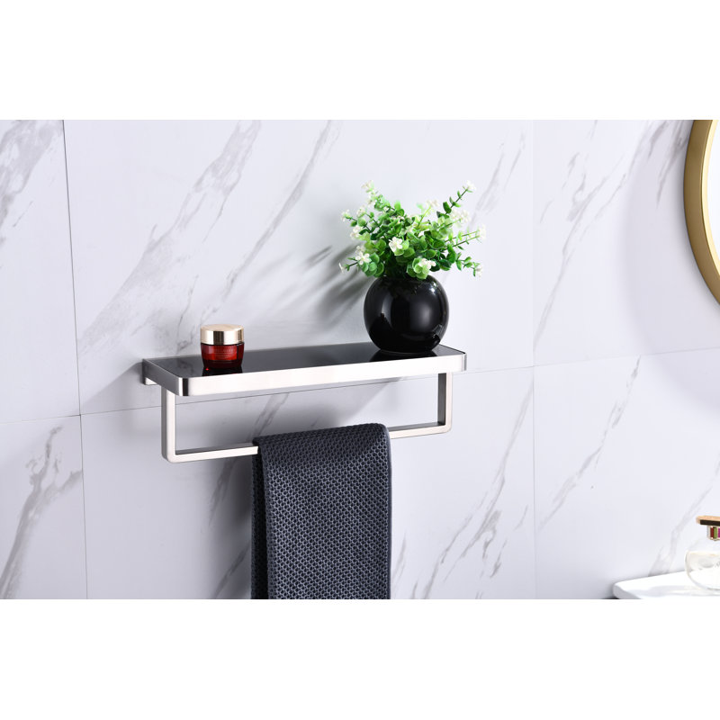 Porte-serviettes mural en acier inoxydable Ancika, Nickel brossé