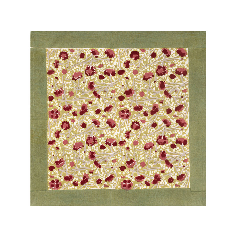 Meadows 100% Cotton Square Napkins, Red/Green