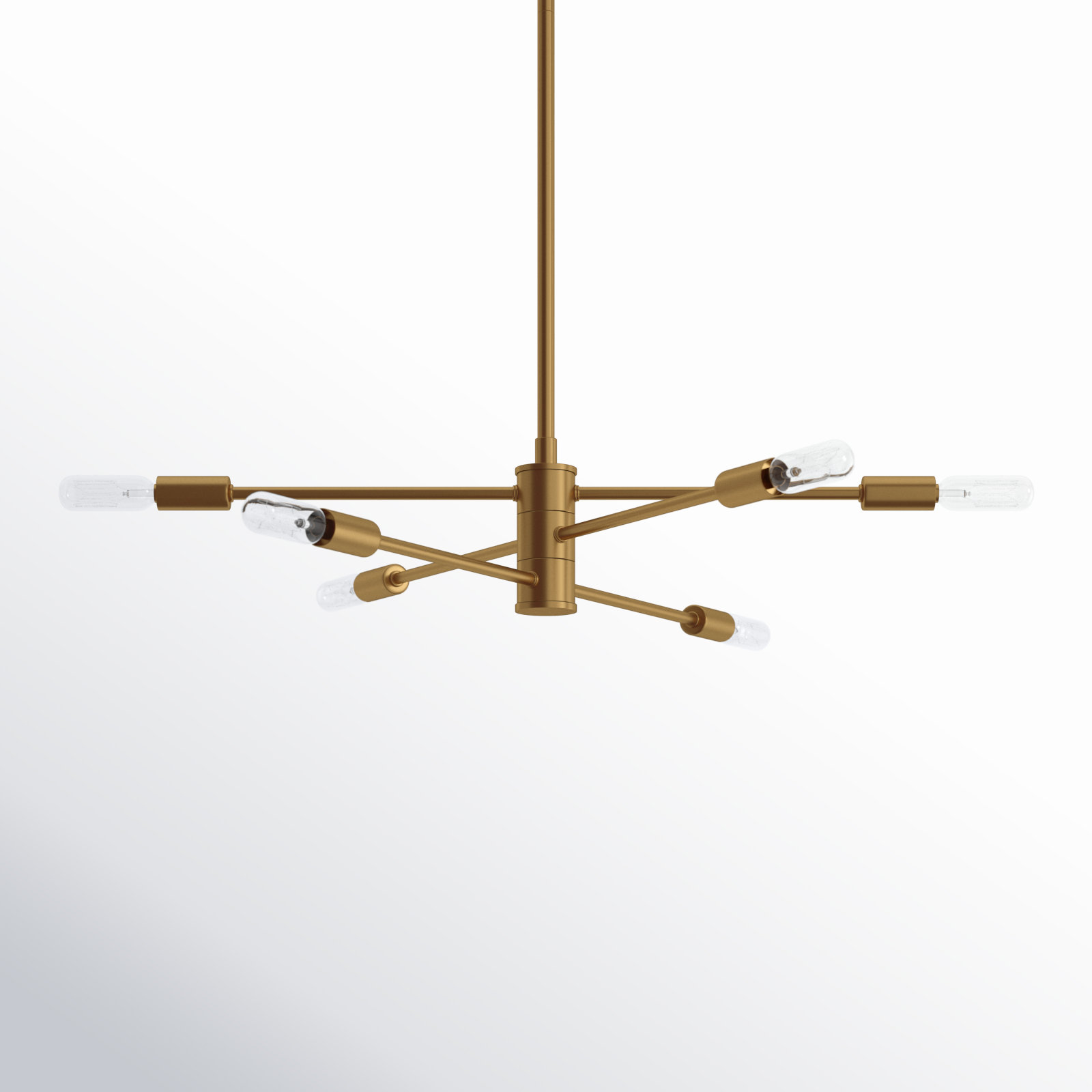 Jordy 6 - Light Dimmable Sputnik Chandelier, Warm Brass
