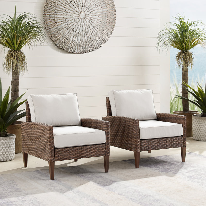 Wicker Outdoor Lounge Chair, Cream