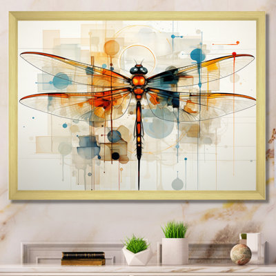 Libellule en teck vol éthéré géométrique - Libellule, art mural
