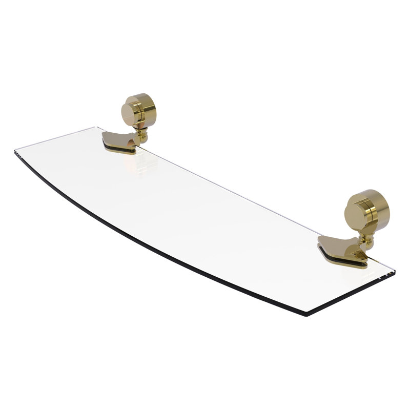 Venus Bracket Shelf, Unlacquered Brass, 18" W x 5.5" L