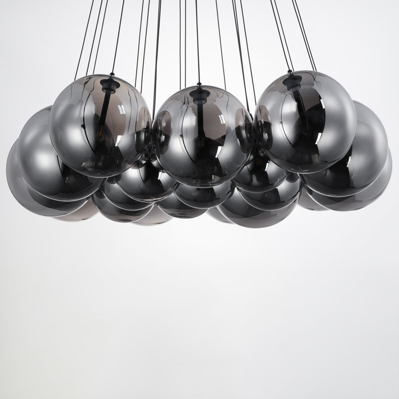 Alikee 20 - Light Cluster Pendant, Matte Black, Smoke