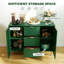 Buffet buffet à 3 tiroirs et tablettes réglables, vert