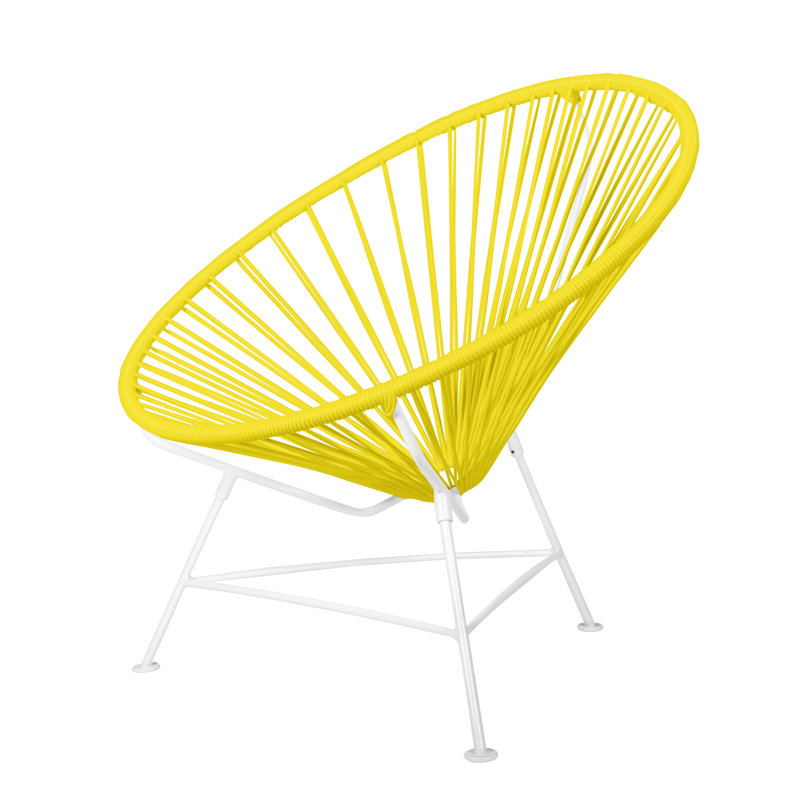 Innit Indoor Handmade Lounge Chair, Lime Yellow/White