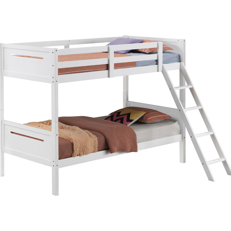 Lit superposé blanc - pour tracas - accès à une chambre simple avec finition intégrée et confort