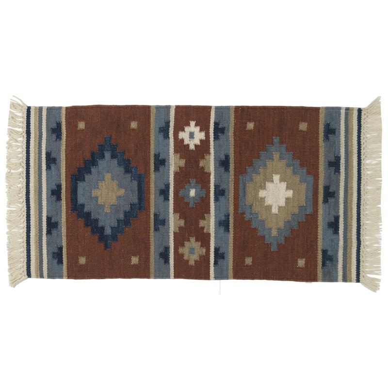 Sabriye Southwestern Hand Knotted Area Rug, Rectangle 60 x 90cm
