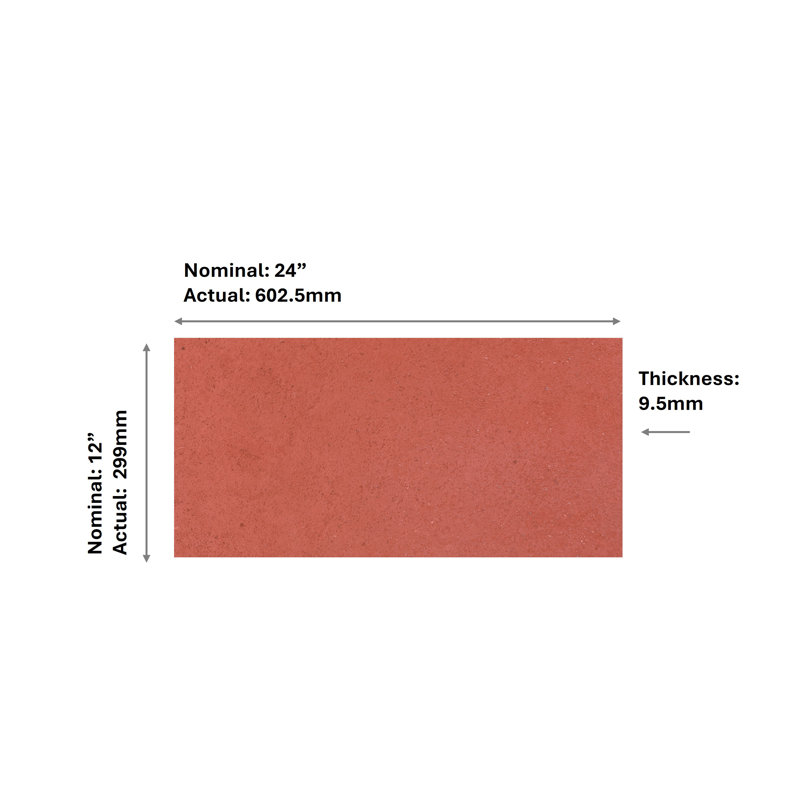 Party Time Semi-Polished 12'' W x 24'' L Porcelain Concrete Look Singular Tile, Cherry