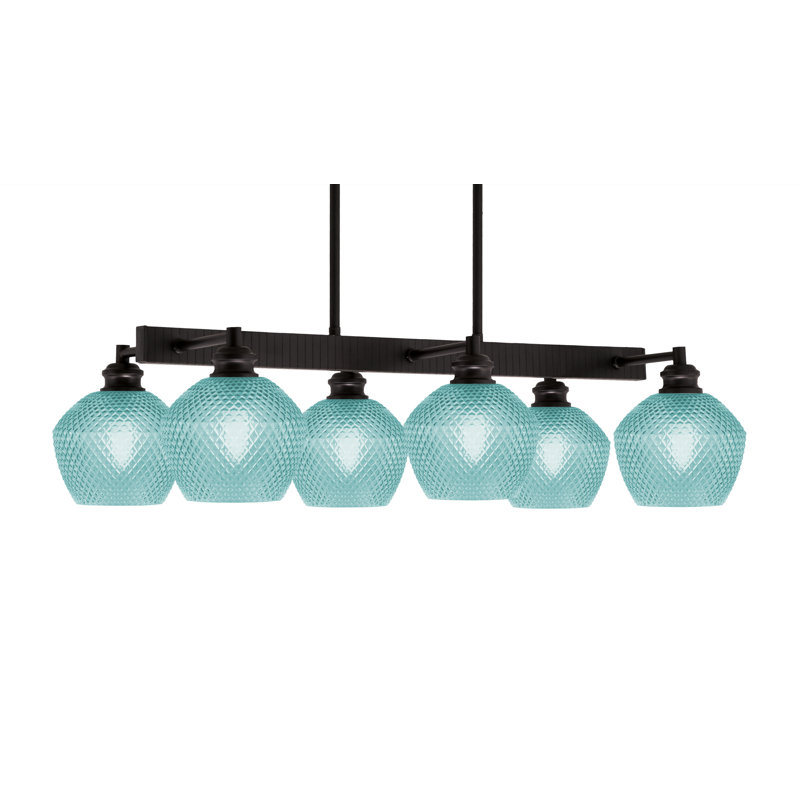 Edge 6 Light Bar With 6" Glass, Turquoise, Espresso