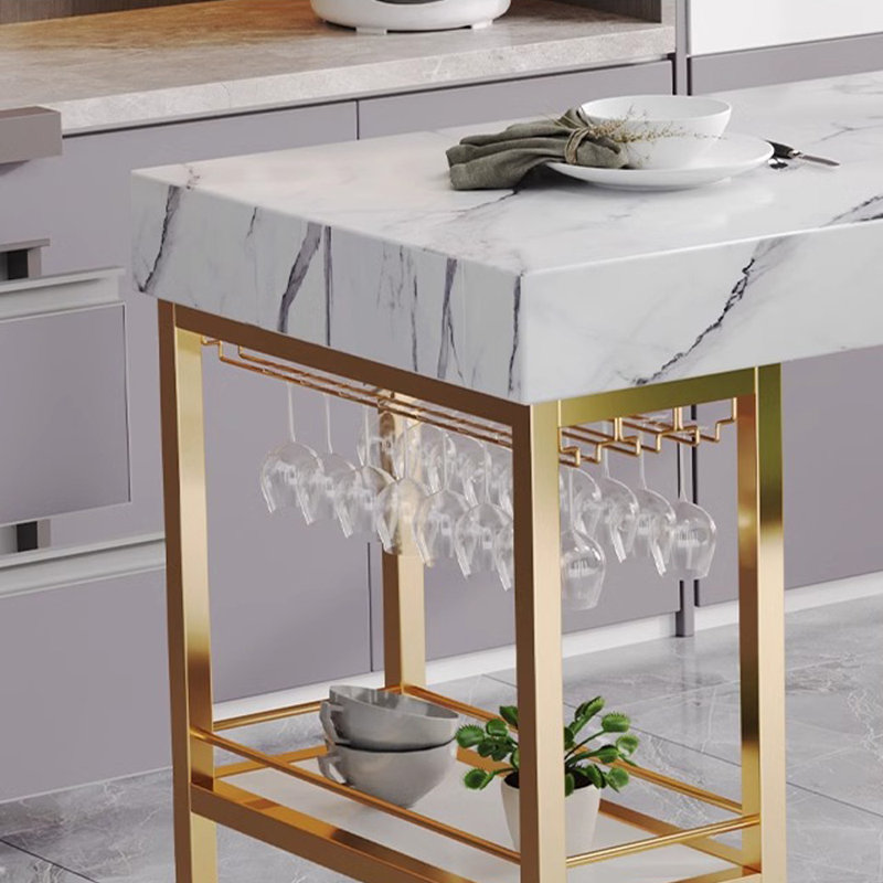 Table de bar Light Luxury Fine Art, Doré, H 39,3 po x L 70,8 po x l 17,7 po