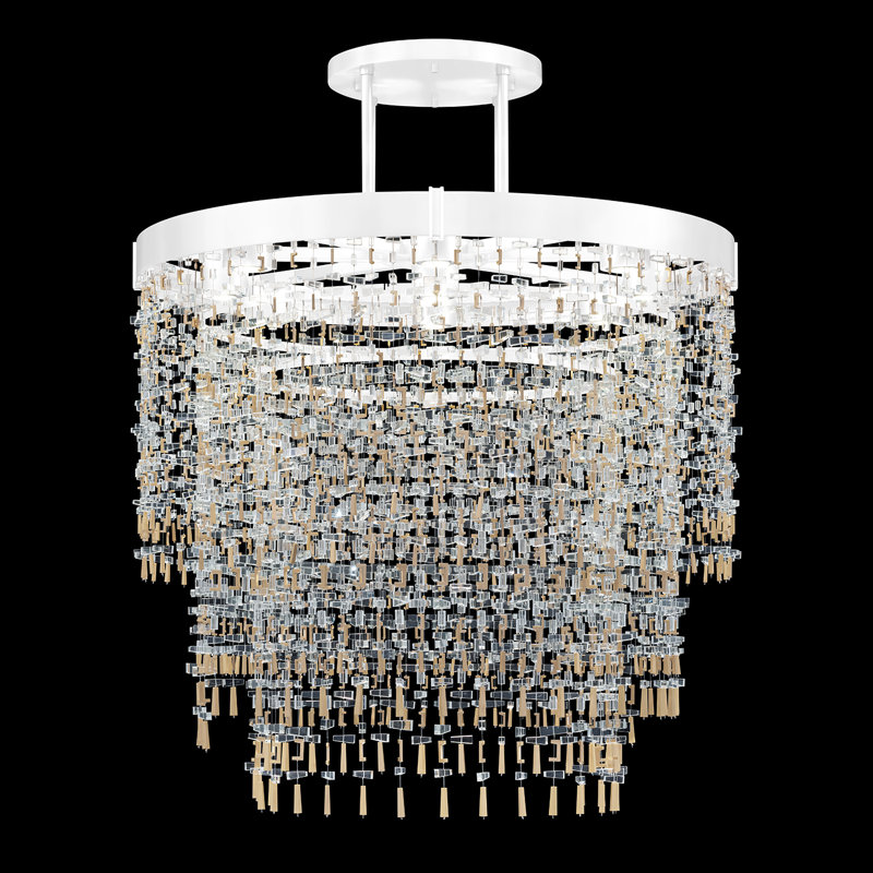Luminaire suspendu l 45 po Capri, Laque blanche