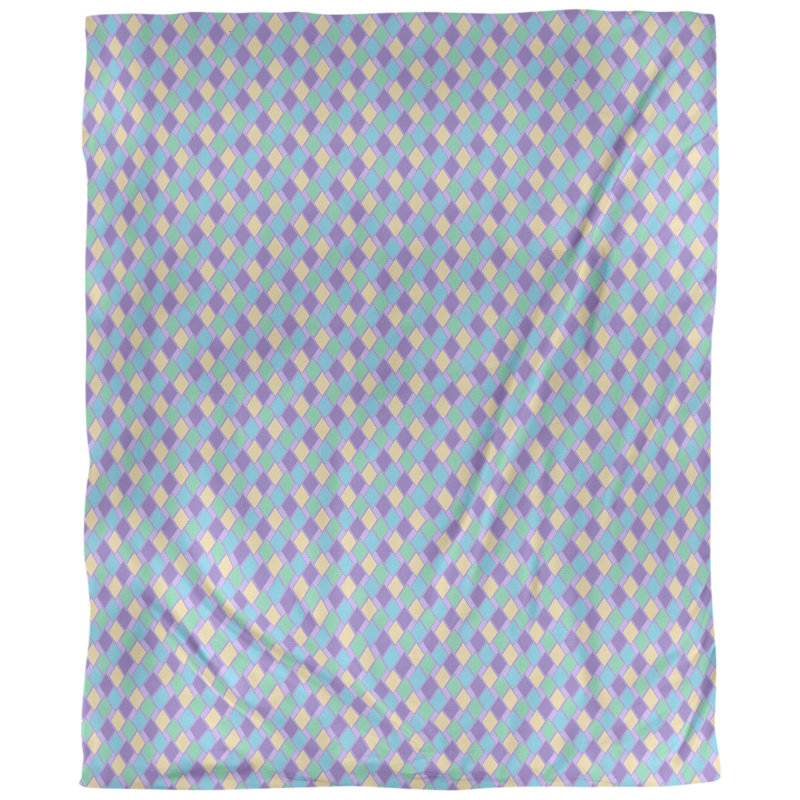 Tissu diamants, Mauve et pastel, L 60 po x l 36 po, Polyester filé