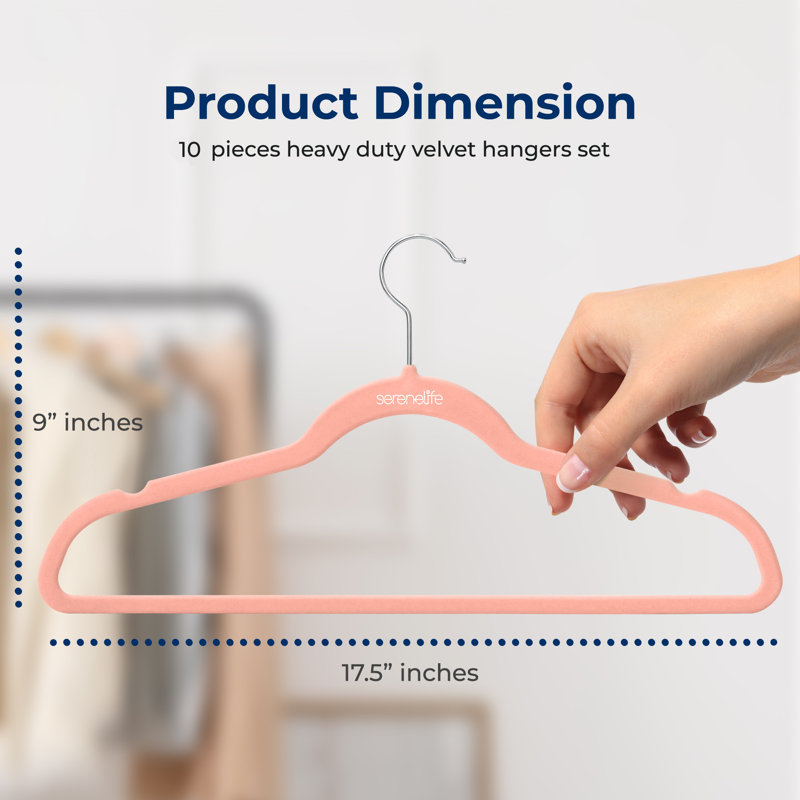 Pink Velvet Non-Slip Heavy Duty Hanger Set with 360° Swivel Hook