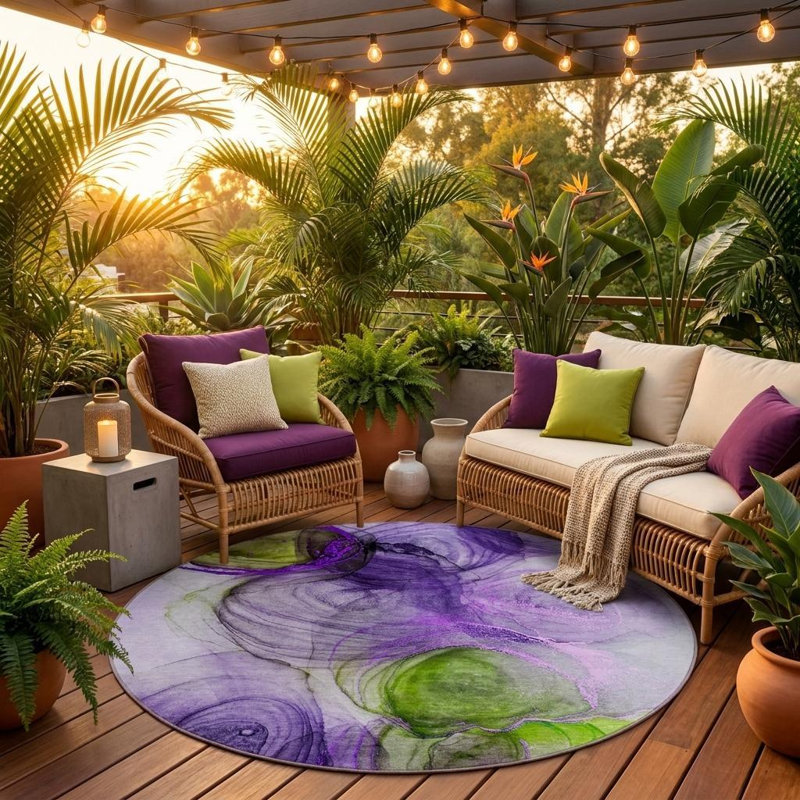 Tapis d'intérieur rond 8 po