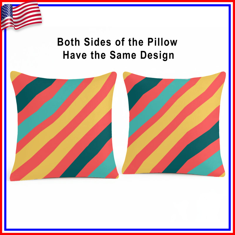 Coussins décoratifs à rayures diagonales, 20 x 20 pouces