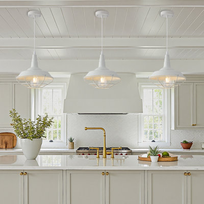 3- Light 10.5 Inches Farmhouse Pendant Light For Kitchen, Dining Room Living 