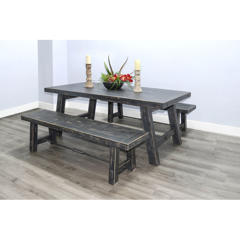 Esna 4 - Person Mahogany Solid Wood Solid Wood Top Four Leg Dining Set