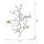 Sculptures murales en métal avec accents d'oiseaux 17 x 5,5 x 22 po
