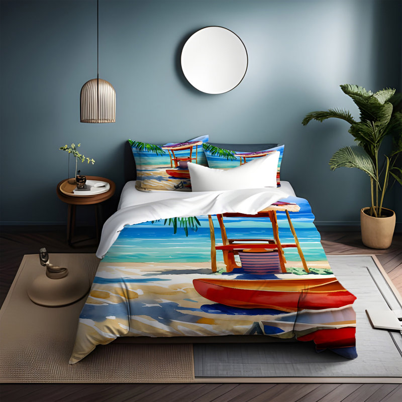 Polyester Abstract Duvet Cover, King Duvet Cover + 2 King Shams