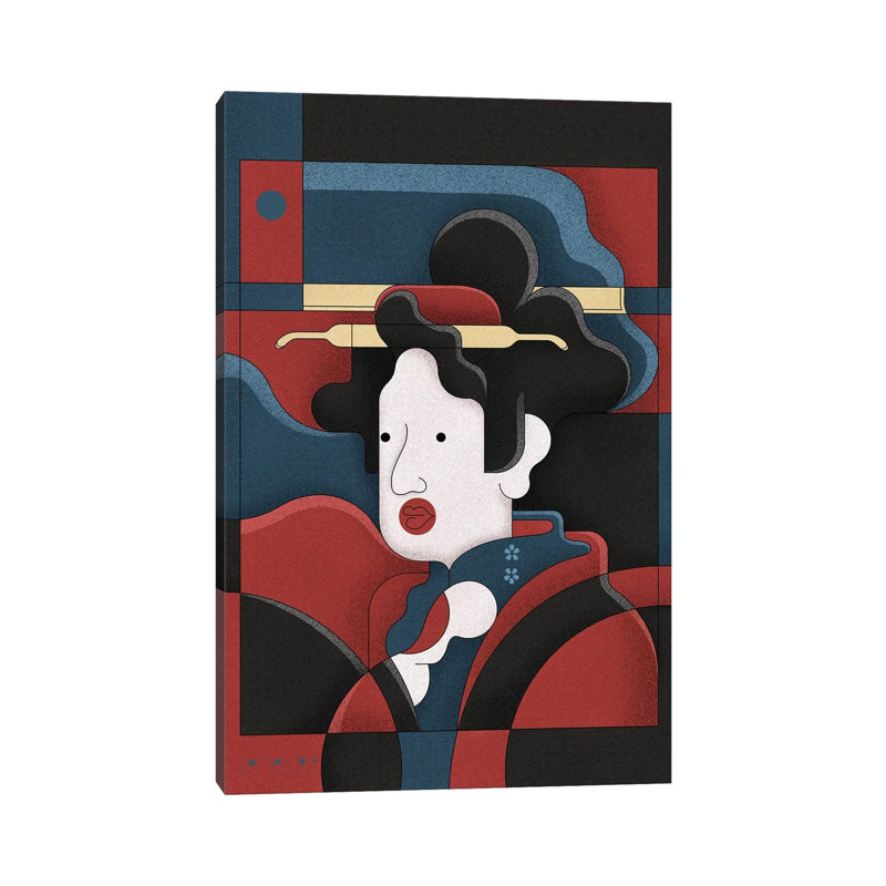 Edo Girl 1 Piece Wrapped Canvas Wall Art, 30.48 cm H x 45.72 cm W