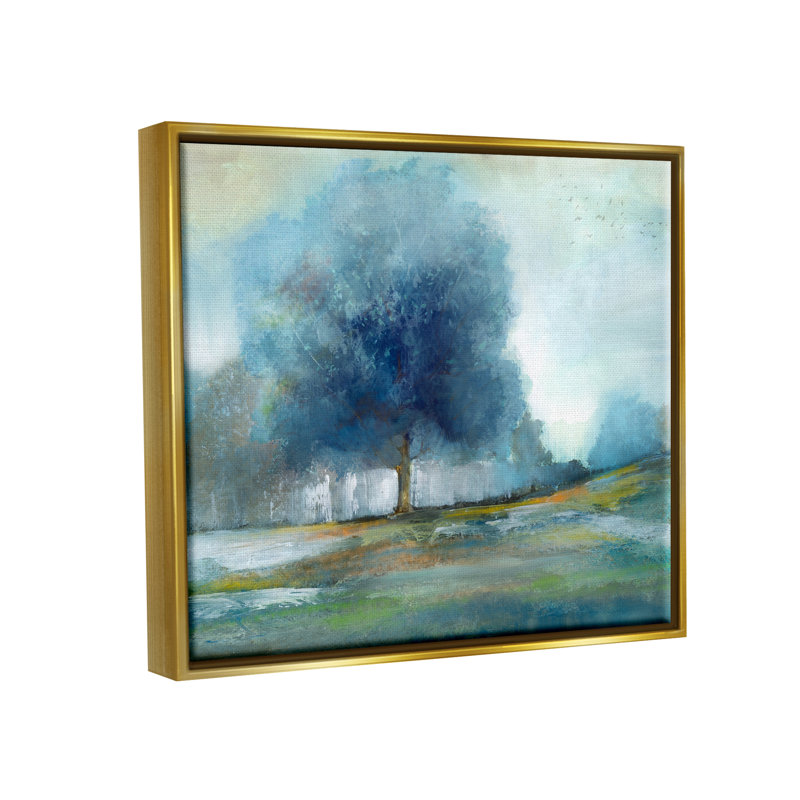 Art mural sur toile flottant Wildon Home®, H 17 po x l 21 po x P 1,7 po, Cadre flottant métallique doré