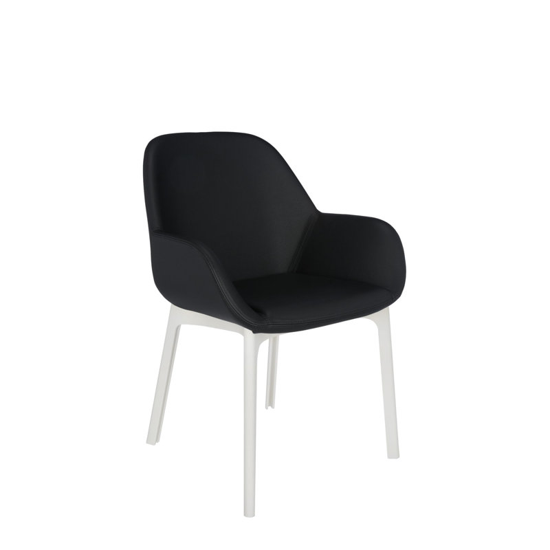 Clap Upholstered Arm Chair, Dark Gray, Taupe