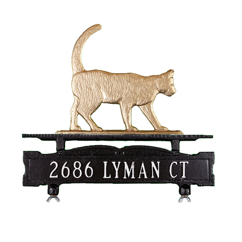 1-Line Mailbox Sign, Yes, Gold Bronze