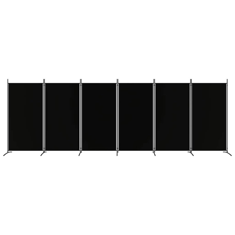 Paravent 6 panneaux 6 panneaux noir, Black