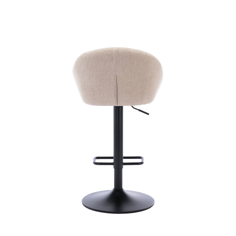 Swivel Upholstered Adjustable Height Counter Stool, Beige