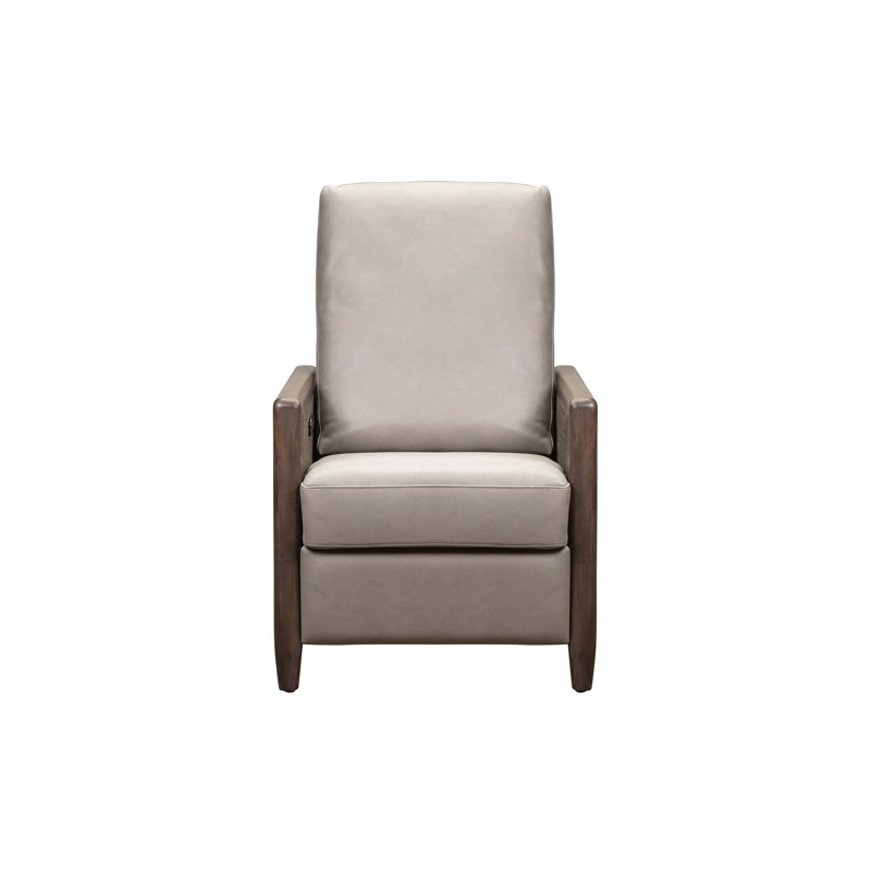 Fauteuil inclinable en cuir Bukhari, Beige, Bois gris