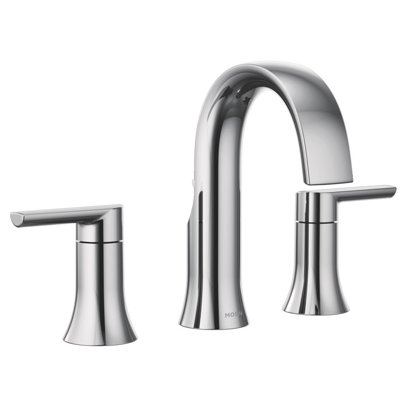 Moen Doux Two-Handle Widespread Bathroom Faucet Trim Kit, Valve Required, Chrome