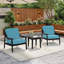 Ensemble de patio d'extérieur pour deux personnes en teck avec coussins et table d'appoint Marlo-745366181-745366178