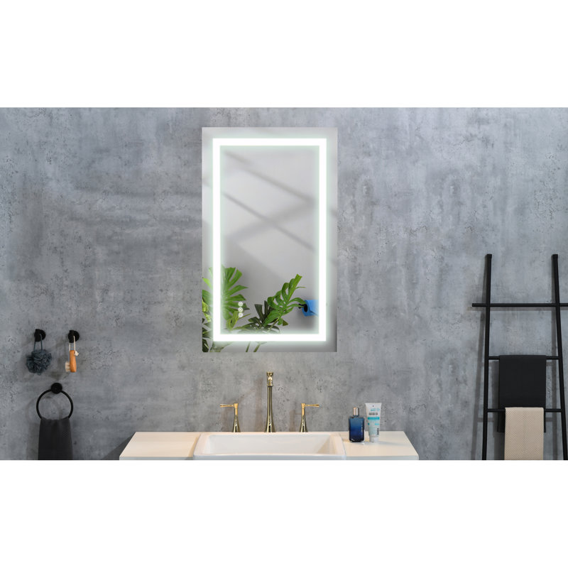 Miroir de salle de bain à DEL 40 po x 20 po avec brouillard: à intensité variable, 3 couleurs, à mémoire de forme