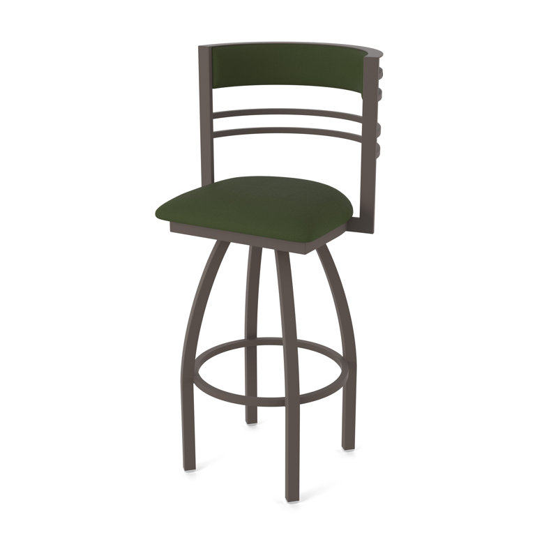 Hunter Swivel Stool, Vinyle - Pin Canter, Bronze, Tabouret de comptoir (siège d'une hauteur de 25 p