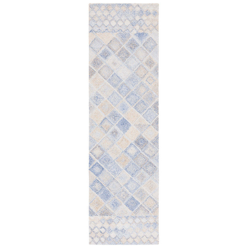 Shelana Abstract Hand Tufted Pet Yarn Pile Geometric Rug, Runner 2'3" x 8'